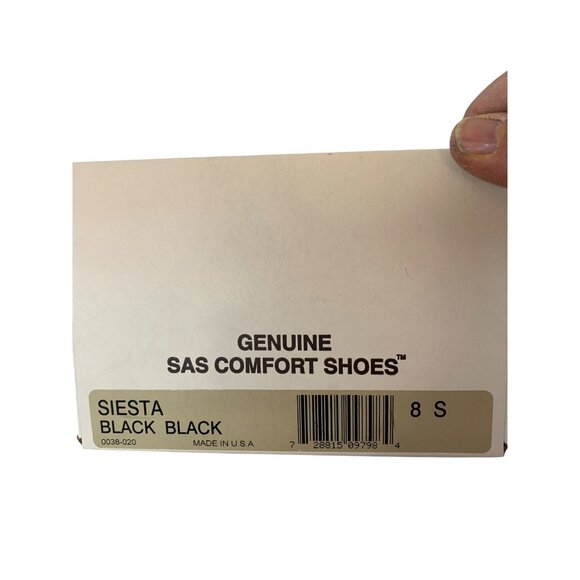 SAS Siesta Black Leather Lace-Up Loafers Size 8S USA EUC USA M10098 - Picture 3 of 12